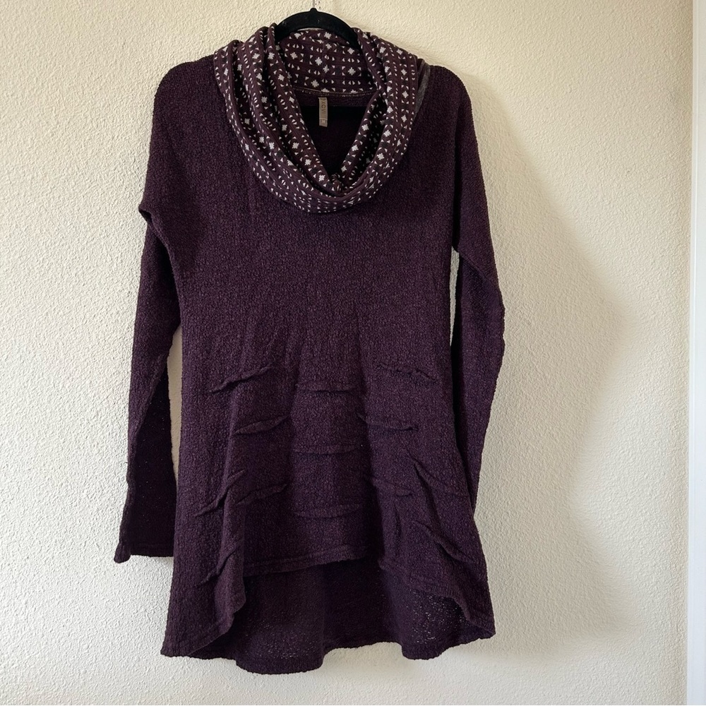 XCVI Cowl Southwestern Print Turtleneck Knit Sweater Women Sz Medium